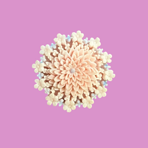 VINTAGE ART DECO CARVED CELLULOID BROOCH PIN FLOWER PINK PIERCED Beauty